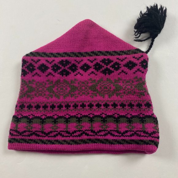 Vintage Capello Canada Ski Hat Cap Toque Winter Pink Purple - Picture 3 of 8